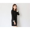 TE1426GJWL Korean fashion wool flock satin drape decoration dress