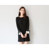 TE1426GJWL Korean fashion wool flock satin drape decoration dress