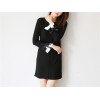 TE1426GJWL Korean fashion wool flock satin drape decoration dress