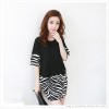 TE1427GJWL Fashion zebra stripes splicing dress