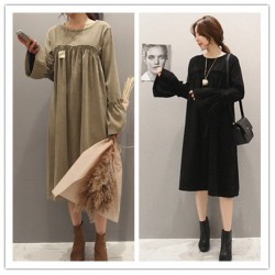 TE1540GJWL Loose Korean fashion trumpet sleeve dress