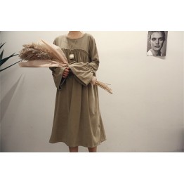 TE1540GJWL Loose Korean fashion trumpet sleeve dress