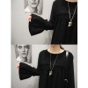 TE1540GJWL Loose Korean fashion trumpet sleeve dress