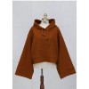 TE1541GJWL Winter fashion loose trumpet sleeve joker short hoodies