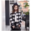 TE1545GJWL Winter large checks stand collar woolen coat