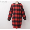 TE1545GJWL Winter large checks stand collar woolen coat