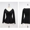 TE1549GJWL New style off shoulder slim lace splicing sweater