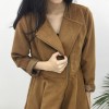 TE1699DYH Pure color joker long sleeve zipper woolen coat