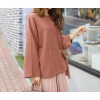 TE6523YZS Batwing sleeve lacing waist backing shirt