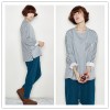 TE6534YZS Stripes splicing round neck pullover sweatshirt