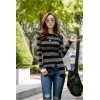 TE1551GJWL Stripes spandex slim irregular backing t-shirt