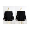 TE1553GJWL Boat neck elastic flouncing lace trumpet sleeve shirt