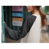 TE1558GJWL Korean fashion splicing print loose long t-shirt