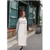 TE1558GJWL Korean fashion splicing print loose long t-shirt