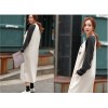 TE1558GJWL Korean fashion splicing print loose long t-shirt