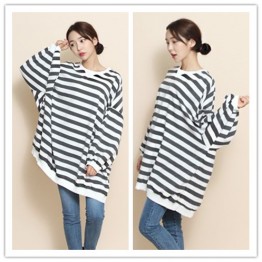 TE1559GJWL New style fashion large size cross stripes t-shirt