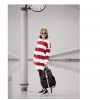 TE1560GJWL Loose casual large size cross stripes long t-shirt