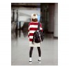 TE1560GJWL Loose casual large size cross stripes long t-shirt