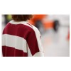 TE1560GJWL Loose casual large size cross stripes long t-shirt