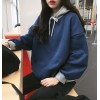 TE6528YZS Casual batwing sleeve contract color hoodie