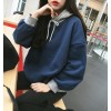 TE6528YZS Casual batwing sleeve contract color hoodie