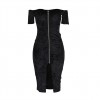 TE1318BNYR Sexy Euramerica diamond velvet zipper boat neck dress