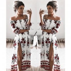 TE1321BNYR Hot sale loose digital print boat neck dress