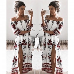 TE1321BNYR Hot sale loose digital print boat neck dress