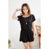 TE1457GJWL Korean fashion off shoulder pure color jumpsuit