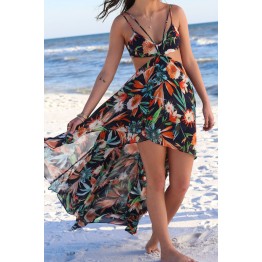 TE6220QQZJ Hot sale print beach dress