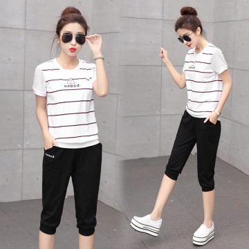 TE353YMN Stripes tops sports casual tracksuit