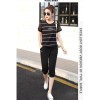 TE353YMN Stripes tops sports casual tracksuit