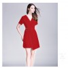 TE6229QQZJ Summer irregular slim waist short sleeve temperament dress