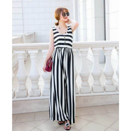 TE1469GJWL New fashion v neck backless wide leg jumpsuit