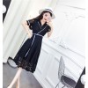 TE6243ZYFS Korean fashion temperament color matching lacing lace dress