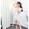 TE6245ZYFS Sexy backless embroidery hollow out flouncing gallus dress