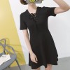 TE9301FYB Slim v neck black dress