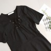 TE9301FYB Slim v neck black dress