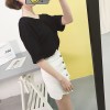 TE9302FYB Simple joker one shoulder short sleeve t-shirt