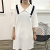 TE9760HTL Lapel embroidery letters preppy style dress