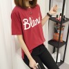 TE588XGM Korean fashion letters print round neck joker t-shirt