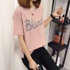 TE588XGM Korean fashion letters print round neck joker t-shirt