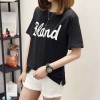 TE588XGM Korean fashion letters print round neck joker t-shirt