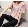 TE588XGM Korean fashion letters print round neck joker t-shirt