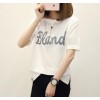 TE588XGM Korean fashion letters print round neck joker t-shirt