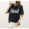 TE588XGM Korean fashion letters print round neck joker t-shirt