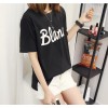 TE588XGM Korean fashion letters print round neck joker t-shirt