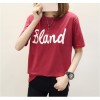 TE588XGM Korean fashion letters print round neck joker t-shirt