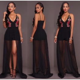 TE7811WYZ Hot sale embroidery sexy gallus jumpsuit