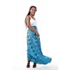 TE7816WYZ Hot sale cotton t-shirt with vintage print wide hem maxi skirt